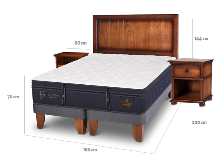 JUEGO DE DORMITORIO CIC CAMA EUROPEA GRAND PREMIUM KING + SET MONTERREY - 11