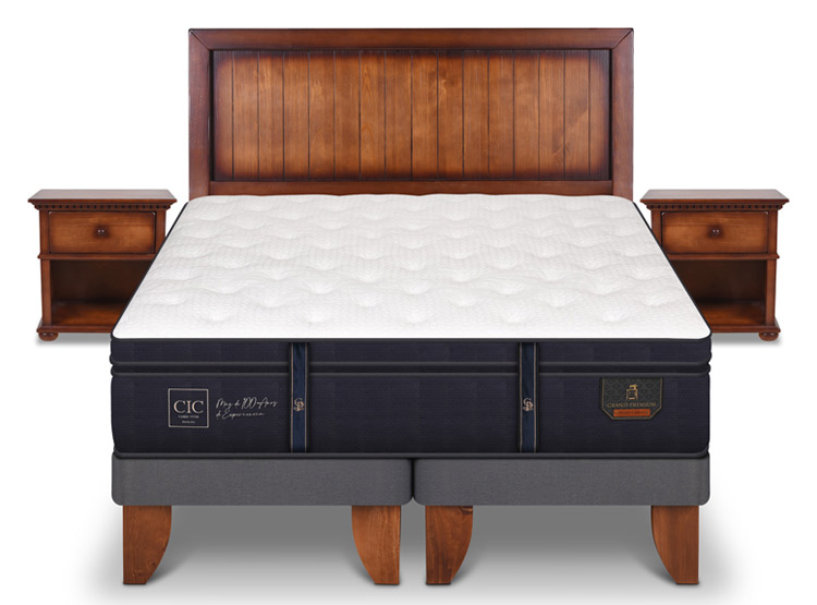 JUEGO DE DORMITORIO CIC CAMA EUROPEA GRAND PREMIUM KING + SET MONTERREY - 1