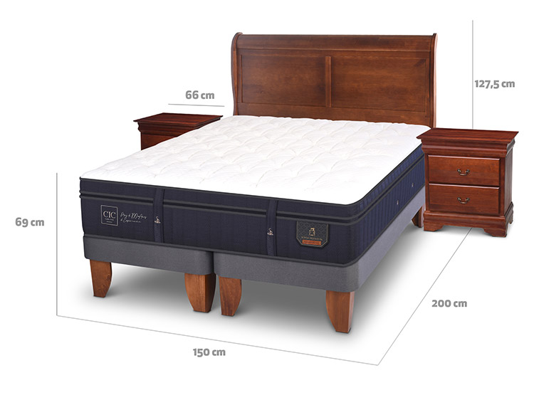 JUEGO DE DORMITORIO CIC CAMA EUROPEA SUPER PREMIUM BD 2 PLAZAS + SET MIRO - 3