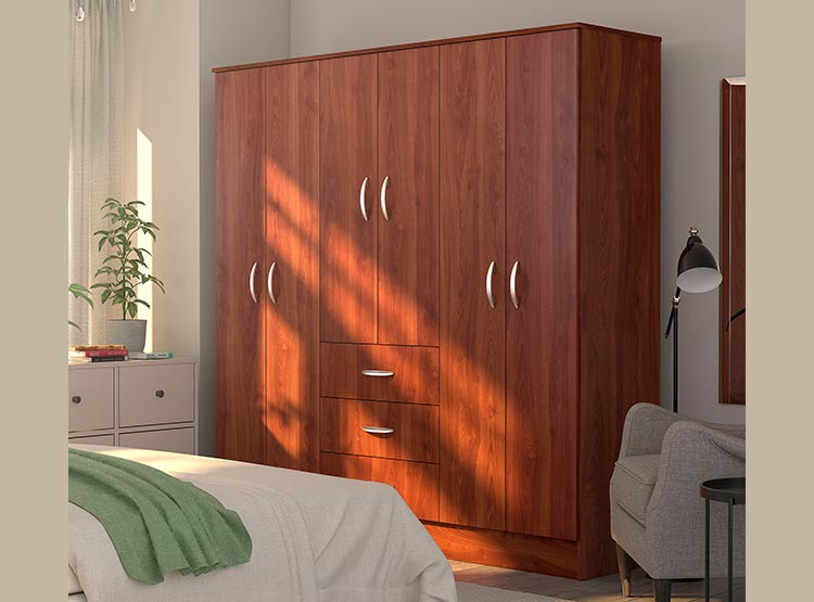 CLOSET CIC MAIPO 6 PUERTAS / 3 CAJONES 180 CM CEREZO - 6