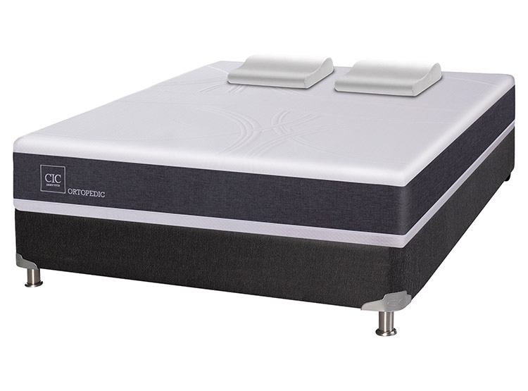JUEGO DE DORMITORIO CIC CAMA BOX SPRING NEW ORTOPEDIC 2 PLAZAS + ALMOHADA - 2