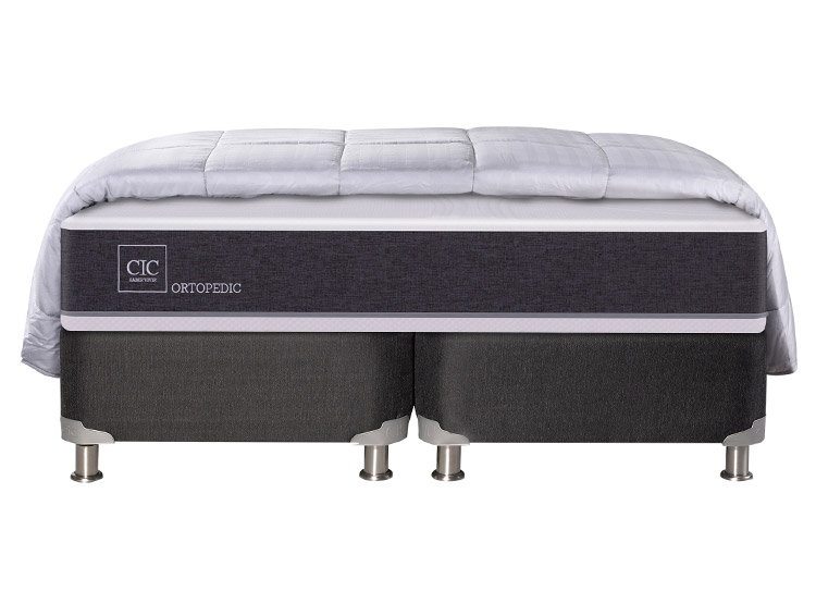 JUEGO DE DORMITORIO CIC CAMA BOX SPRING NEW ORTOPEDIC KING + PLUMÓN - 1