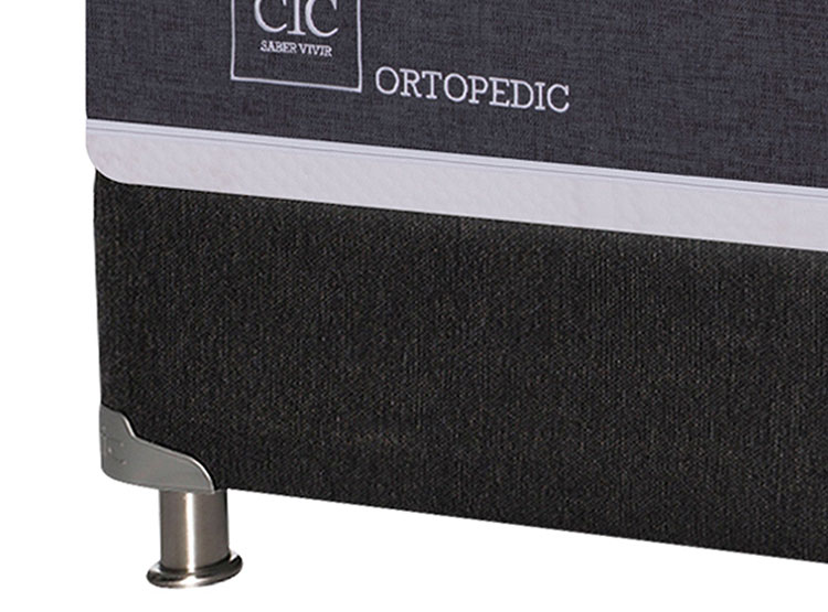 JUEGO DE DORMITORIO CIC CAMA BOX SPRING NEW ORTOPEDIC B5 1.5 PLAZAS NEGRO + SET ENIO - 3