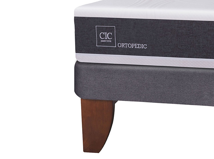 JUEGO DE DORMITORIO CIC CAMA EUROPEA NEW ORTOPEDIC 1.5 PLAZAS + RESPALDO + VELADOR - 3