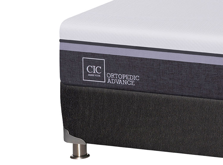 JUEGO DE DORMITORIO CIC CAMA BOX SPRING ORTOPEDIC ADVANCE B5 BN 2 PLAZAS NEGRO + SET ARES - 3