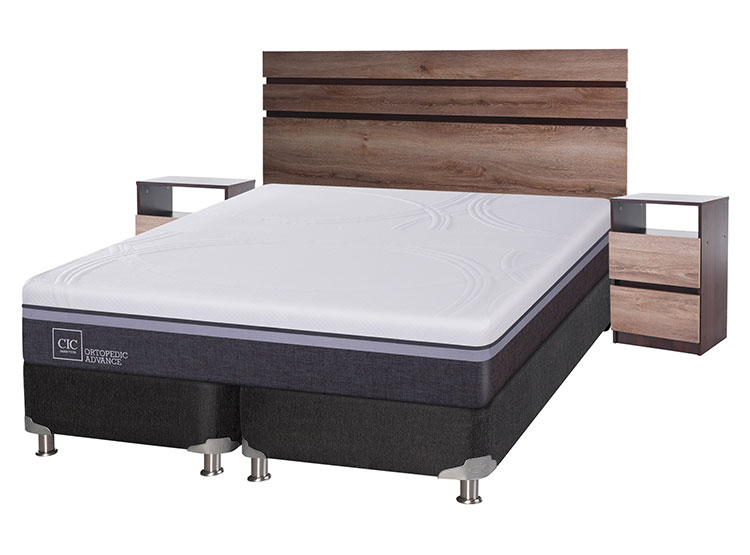 JUEGO DE DORMITORIO CIC CAMA BOX SPRING ORTOPEDIC ADVANCE B5 BD KING NEGRO + SET ARES - 2