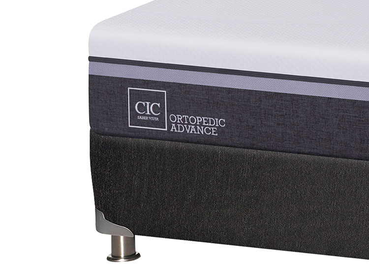 JUEGO DE DORMITORIO CIC CAMA BOX SPRING ORTOPEDIC ADVANCE B5 BN 2 PLAZAS NEGRO + SET ENIO - 3
