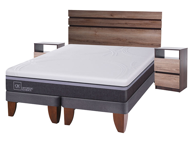 JUEGO DE DORMITORIO CIC CAMA EUROPEA ORTOPEDIC ADVANCE ADVAN BD 2 PLAZAS + SET ARES - 2