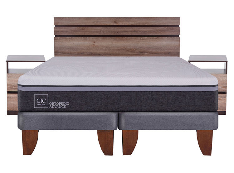 JUEGO DE DORMITORIO CIC CAMA EUROPEA ORTOPEDIC ADVANCE ADVAN BD 2 PLAZAS + SET ARES - 1