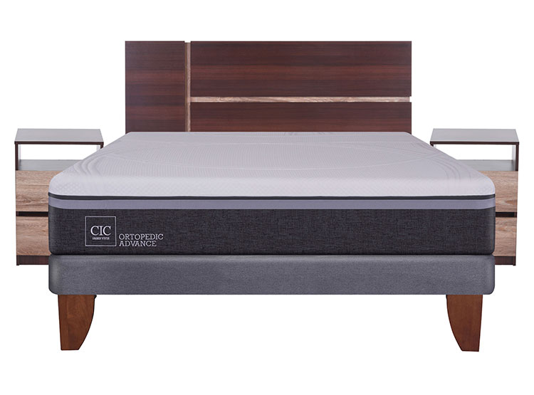JUEGO DE DORMITORIO CIC CAMA EUROPEA ORTOPEDIC ADVANCE ADVAN BN 2 PLAZAS + SET ENIO - 1