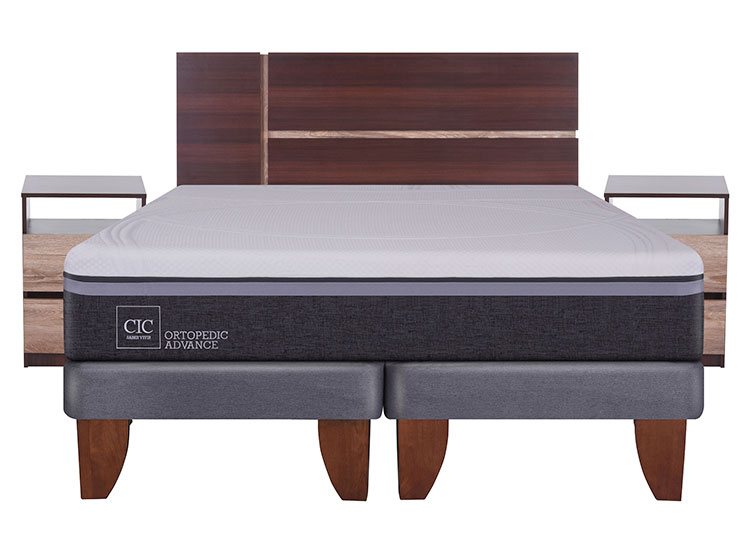 JUEGO DE DORMITORIO CIC CAMA EUROPEA ORTOPEDIC ADVANCE ADVAN BD 2 PLAZAS + SET ENIO - 1
