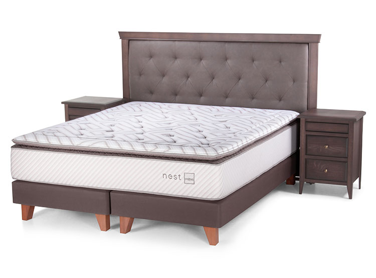 JUEGO DE DORMITORIO ROSEN CAMA EUROPEA NEST KING + MADERAS BRERA - 1