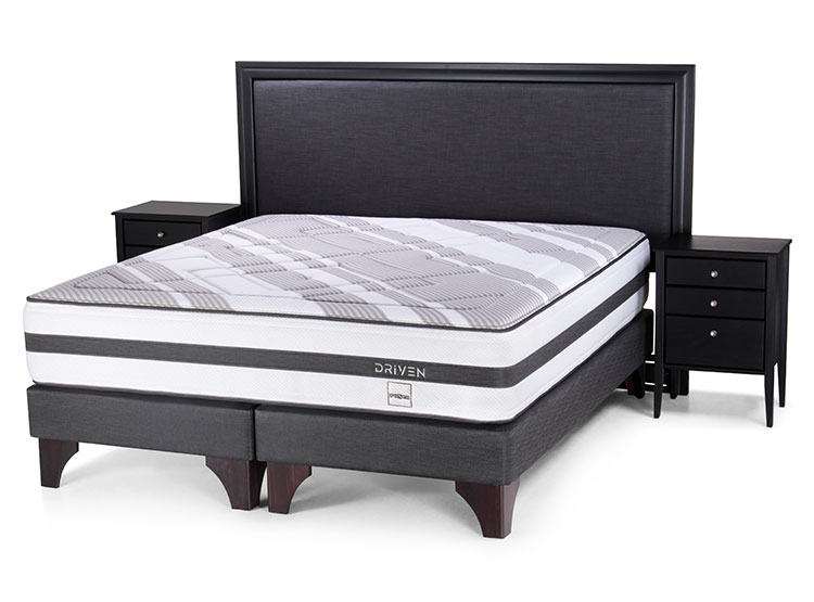 BOX SPRING ROSEN DRIVEN 2 PL + MADERAS NOLITA GRAFITO - 1