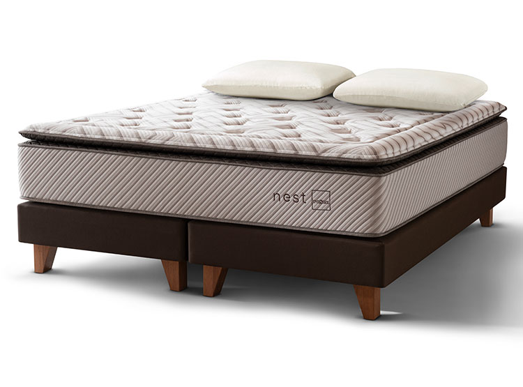 BOX SPRING ROSEN NEST 2 PL + ALMOHADAS MMAX - 1