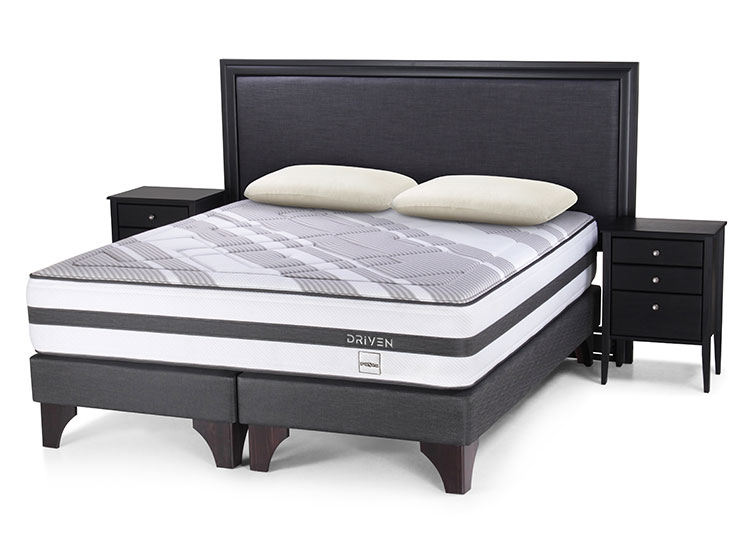 JUEGO DE DORMITORIO ROSEN CAMA EUROPEA DRIVEN NOLITA 2 PLAZAS GRAFITO 150 X 200 CM + A.MMAX - 1
