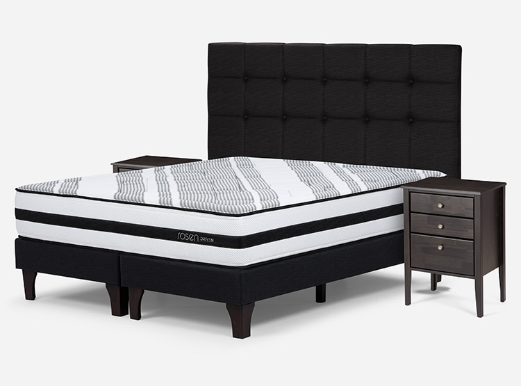 JUEGO DE DORMITORIO ROSEN CAMA EUROPEA DRIVEN 2 PLAZAS + SET ISSEY GRAFITO - 2