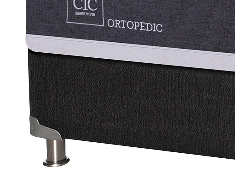 JUEGO DE DORMITORIO CIC CAMA BOX SPRING NEW ORTOPEDIC B5 BD 2 PLAZAS NEGRO + SET LEGNO - 3