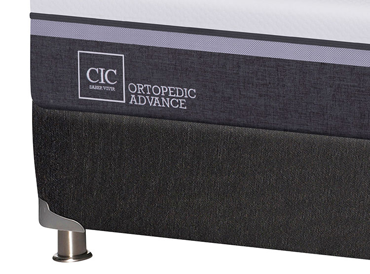 JUEGO DE DORMITORIO CIC CAMA BOX SPRING ORTOPEDIC ADVANCE B5 BN 2 PLAZAS NEGRO + SET LEGNO - 4
