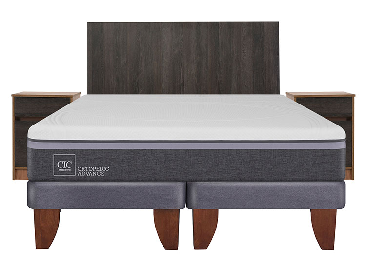 JUEGO DE DORMITORIO CIC CAMA EUROPEA ORTOPEDIC ADVANCE BD 2 PLAZAS + SET ESPRESSO - 1