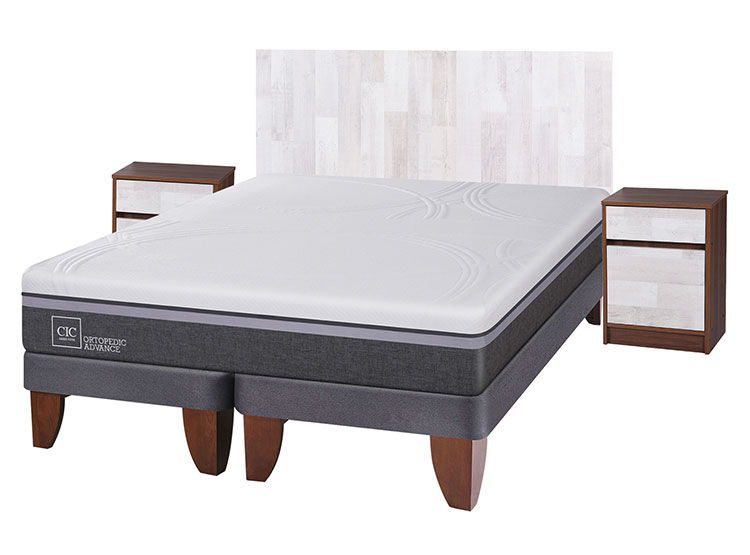 JUEGO DE DORMITORIO CIC CAMA EUROPEA ORTOPEDIC ADVANCE BD KING + SET LEGNO - 2