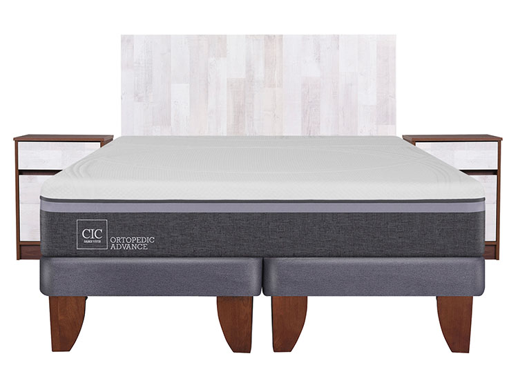 JUEGO DE DORMITORIO CIC CAMA EUROPEA ORTOPEDIC ADVANCE BD KING + SET LEGNO - 1
