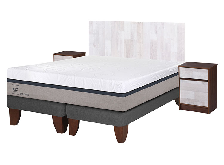 JUEGO DE DORMITORIO CIC CAMA EUROPEA BALANCE BD 2 PLAZAS + SET LEGNO - 2