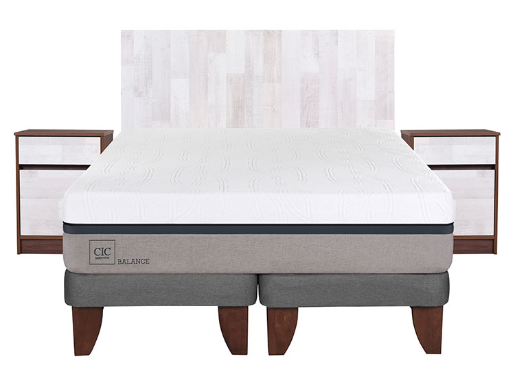 JUEGO DE DORMITORIO CIC CAMA EUROPEA BALANCE BD 2 PLAZAS + SET LEGNO - 1