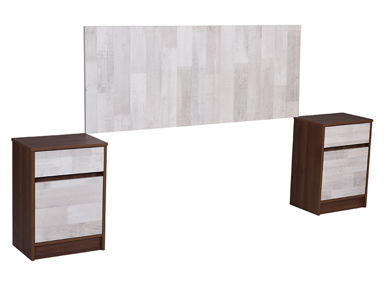 SET DE MUEBLES CIC 2 VELADOR + RESPALDO LEGNO 2 PLAZAS - 2