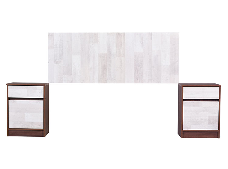 SET DE MUEBLES CIC 2 VELADOR + RESPALDO LEGNO 2 PLAZAS - 1