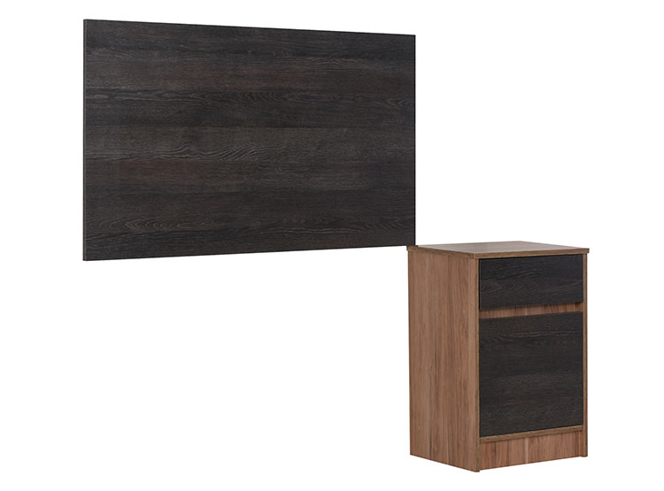 SET DE MUEBLES CIC VELADOR + RESPALDO ESPRESSO SINGLE - 2