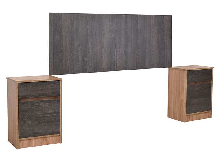 SET DE MUEBLES CIC 2 VELADOR + RESPALDO ESPRESSO 2 PLAZAS - 2
