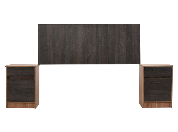 SET DE MUEBLES CIC 2 VELADOR + RESPALDO ESPRESSO 2 PLAZAS - 1