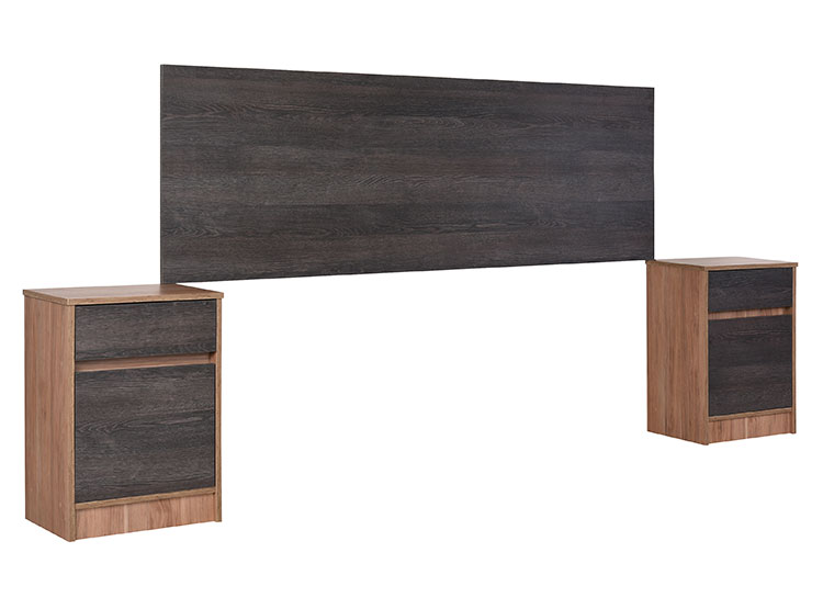 SET DE MUEBLES CIC 2 VELADOR + RESPALDO ESPRESSO KING - 2