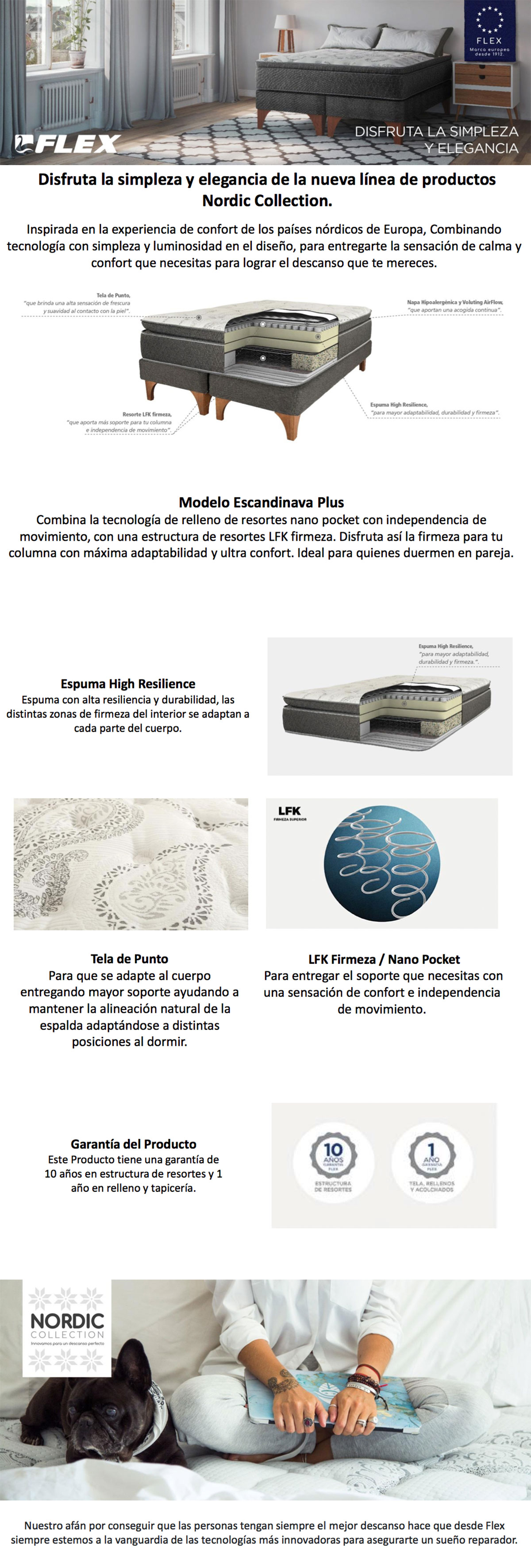 COLCHON FLEX ESCANDINAVA PLUS KING