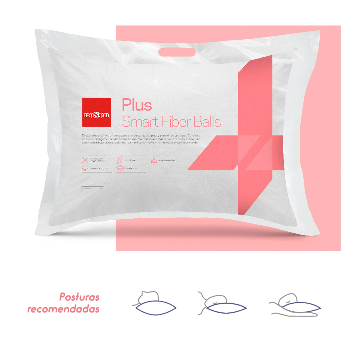 SET 4 ALMOHADAS ROSEN SOFT PLUS 50X70