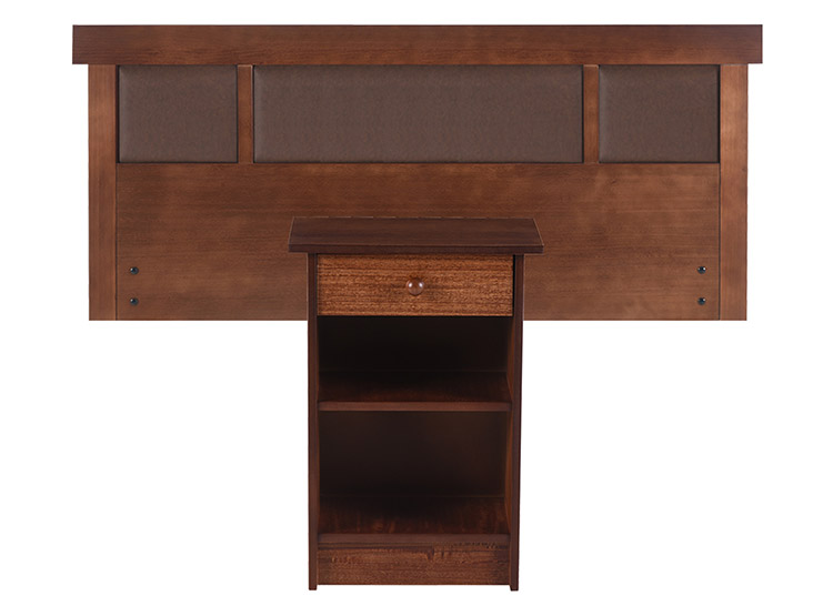 SET DE MUEBLES CIC NEW DUBLIN RESPALDO SINGLE + VELADOR CARAMELO - 1