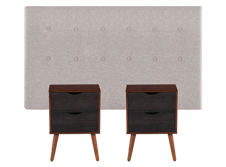 SET DE MUEBLES CIC TIGRIS RESPALDO 2 PLAZAS + VELADORES - 1