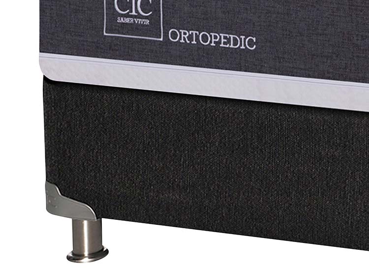 JUEGO DE DORMITORIO CIC CAMA BOX SPRING NEW ORTOPEDIC B5 BN 2 PLAZAS NEGRO + SET NEW VILLARRICA - 3
