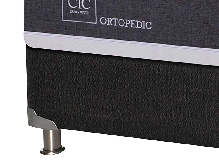 JUEGO DE DORMITORIO CIC CAMA BOX SPRING NEW ORTOPEDIC B5 BD 2 PLAZAS NEGRO + SET NEW GALES - 3