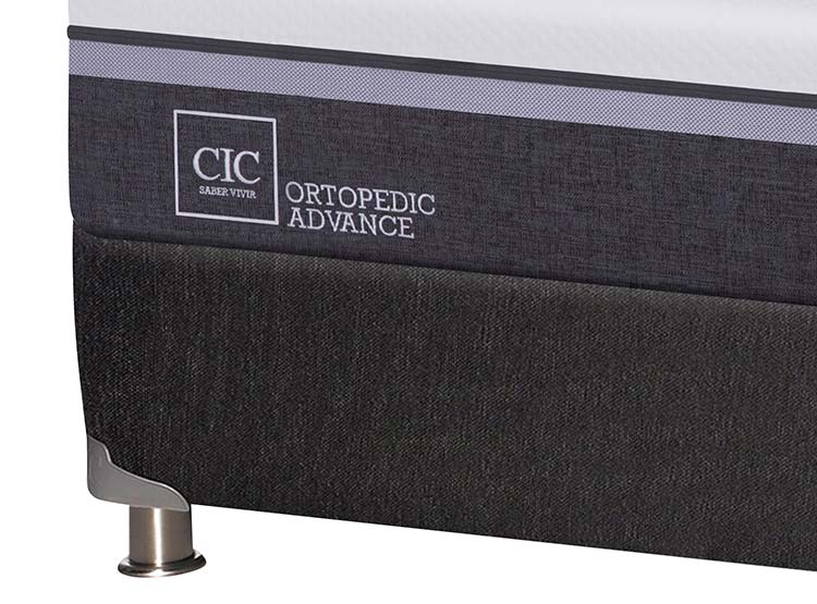 JUEGO DE DORMITORIO CIC CAMA BOX SPRING ORTOPEDIC ADVANCE B5 BN 2 PLAZAS NEGRO + SET NEW GALES - 3