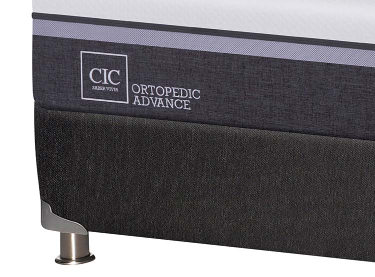 JUEGO DE DORMITORIO CIC CAMA BOX SPRING ORTOPEDIC ADVANCE B5 BD 2 PLAZAS NEGRO + SET NEW GALES - 3
