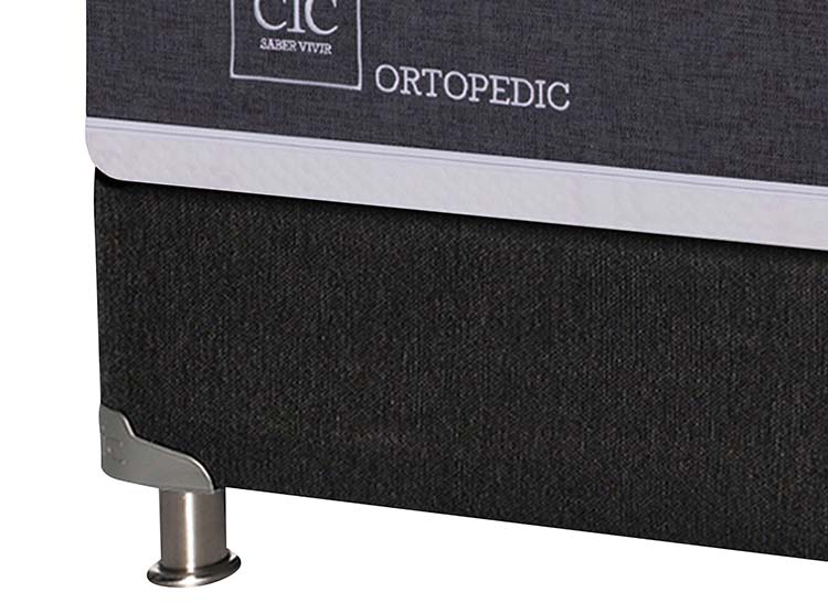 JUEGO DE DORMITORIO CIC CAMA BOX SPRING NEW ORTOPEDIC B5 1.5 PLAZAS NEGRO + SET NEW MUNICH - 3