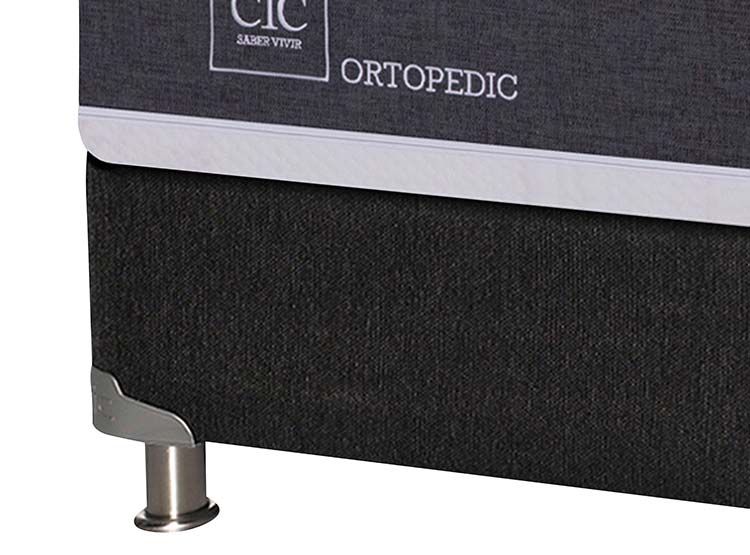 JUEGO DE DORMITORIO CIC CAMA BOX SPRING NEW ORTOPEDIC B5 BD 2 PLAZAS NEGRO + SET NEW MUNICH - 3
