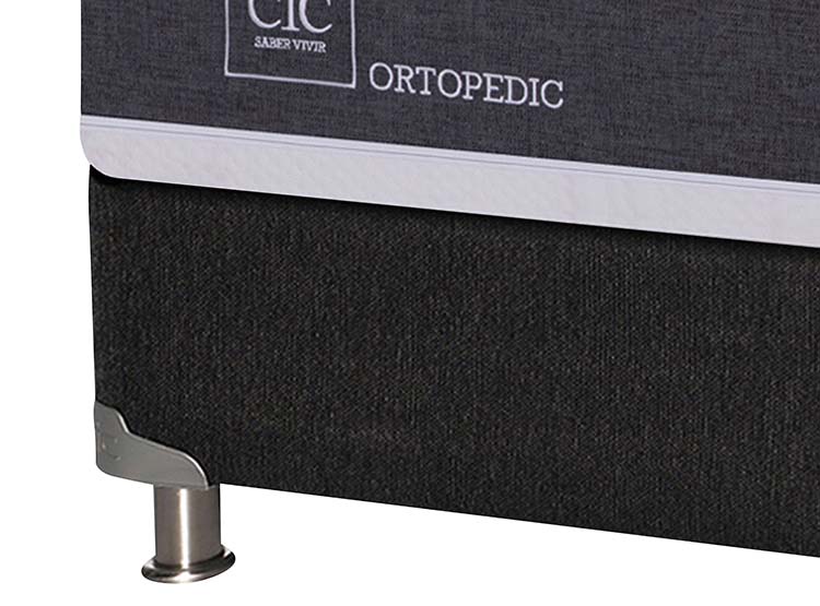 JUEGO DE DORMITORIO CIC CAMA BOX SPRING NEW ORTOPEDIC B5 BN 2 PLAZAS NEGRO + SET NEW DUBLIN CARAMEL - 3