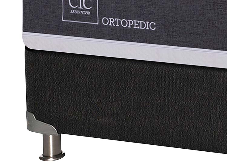 JUEGO DE DORMITORIO CIC CAMA BOX SPRING NEW ORTOPEDIC B5 BD 2 PLAZAS NEGRO + SET NEW DUBLIN CARAMEL - 3