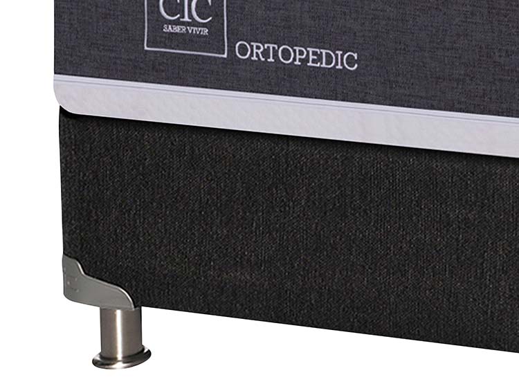 JUEGO DE DORMITORIO CIC CAMA BOX SPRING NEW ORTOPEDIC B5 1.5 PLAZAS NEGRO + SET NEW BUBLIN CHOCOLATE - 3