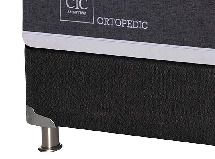JUEGO DE DORMITORIO CIC CAMA BOX SPRING NEW ORTOPEDIC B5 BD 2 PLAZAS NEGRO + SET NEW TORINO - 3