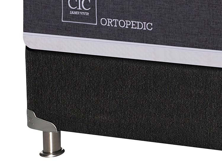 JUEGO DE DORMITORIO CIC CAMA BOX SPRING NEW ORTOPEDIC B5 1.5 PLAZAS NEGRO + SET NEW TORINO CHOCOLATE - 3
