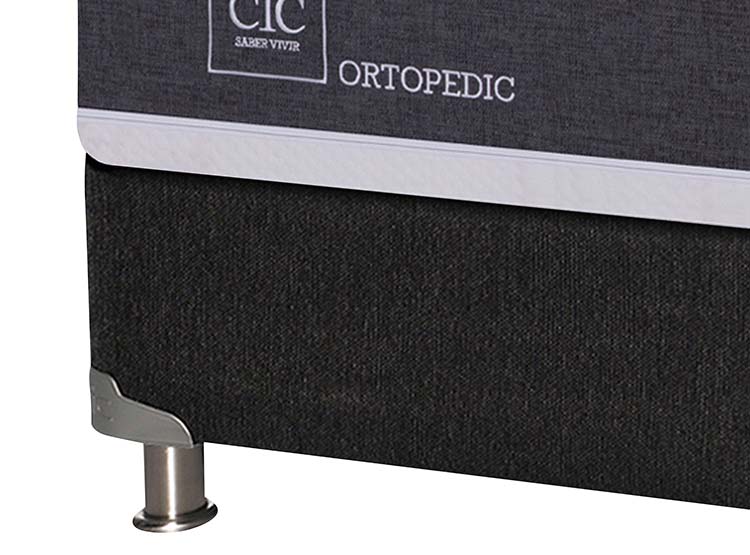 JUEGO DE DORMITORIO CIC CAMA BOX SPRING NEW ORTOPEDIC B5 BN 2 PLAZAS NEGRO + SET NEW TORINO CHOCOLATE - 3