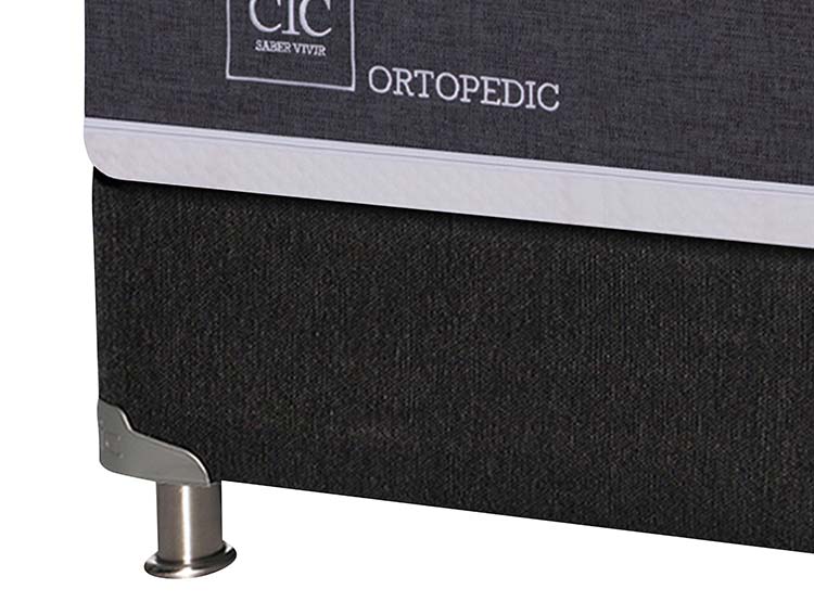 JUEGO DE DORMITORIO CIC CAMA BOX SPRING NEW ORTOPEDIC B5 BD 2 PLAZAS NEGRO + SET NEW TORINO CHOCOLATE - 3
